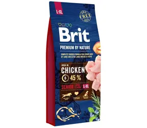 Brit Premium Dog by Nature Senior L+XL 15 kg / Kompletna karma dla psów / seniorów NAD 7 roku życia / (25-90 kg)