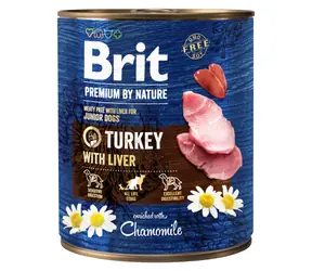 Brit Premium by Nature Junior Indyk z Wątróbką 800 g / Puszka dla psów / Pasztet mięsny dla psów 