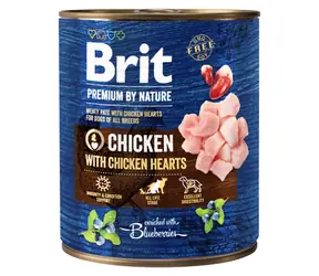 Brit Premium by Nature Kurczak z sercami 800 g / Puszka dla psów / Pasztet mięsny z sercami kurczaka