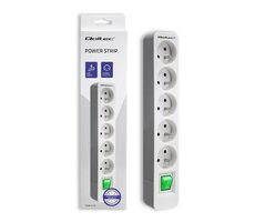 Qoltec 50290 Gniazdo wielokrotne 5 gniazd 1,8 m szare / 230 V 50 Hz