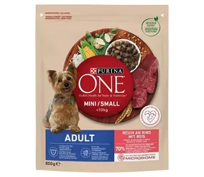 PURINA One Mini Adult Beef & Rice 800 g / dla dorosłych psów / z wołowiną / dla małych ras