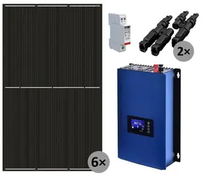 Solarmi GridFree 2000M / elektrownia słoneczna / falownik GTIL 2kW z ogranicznikiem / 6x panel słoneczny 430Wp