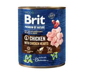 Brit Premium by Nature Kurczak z sercami 800 g / Puszka dla psów / Kurczak z sercami