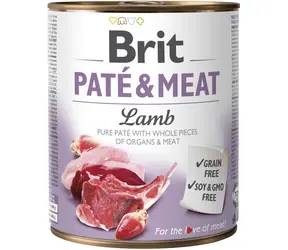 Brit Paté & Meat z jagnięciną 800g / Puszka dla psów / Jagnięcina i kurczak