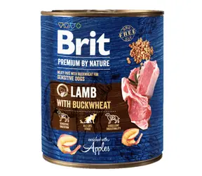 Brit Premium by Nature Jagnięcina z Kaszą Gryczaną (61858) 800 g / Puszka dla psów / wrażliwy układ trawienny