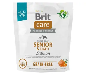 Brit Care Dog Grain-Free Senior&Light Salmon 1kg / Granulat dla psów / Wysokiej jakości sierść i skóra