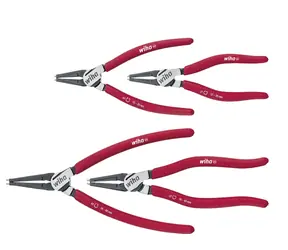 Wiha 34708 Zestaw szczypiec Classic z końcówkami MagicTips 4 szt. / Szczypce do pierścieni wewnętrznych i zewnętrznych / 140 i 180 i 185 mm