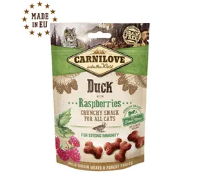 CARNILOVE Cat Crunchy Snack Kaczka i Maliny 50g / Chrupiący przysmak dla kotów 