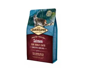 CARNILOVE Cat Free Grain Free Salmon Adult Sensitive & Long Hair 2kg / Holistyczna kompletna karma dla kotów wrażliwych i długowłosych
