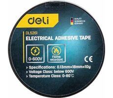 Deli Tools EDL5261 Taśma izolacyjna 0,13 mm x 18 mm x 10 m czarna