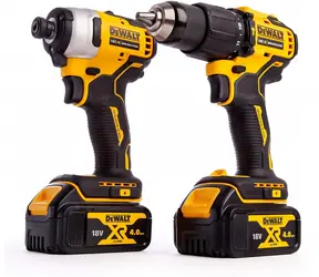 DeWalt DCK2062M2T / Zestaw akumulatorowych wiertarko-wkrętarek udarowych / 18 V / 2x 4Ah / walizka
