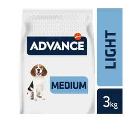 ADVANCE DOG MEDIUM Light 3kg / Granulat dla psów / dla psów ras średnich z nadwagą lub tendencją do tycia