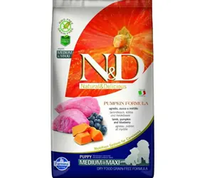 N&D Grain Free Pumpkin Puppy Medium/Large Jagnięcina i Borówka 12kg / Karma dla szczeniąt średnich i dużych ras