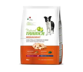 Natural Trainer Medium Adult, świeży kurczak, 3 kg/ Pełnoporcjowa karma dla dorosłych psów ras średnich