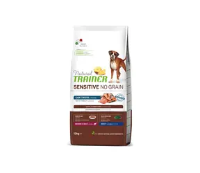 Natural Trainer Sensitive dog BEZ ZBOŻA M/M pstrąg 12 kg / Pełnoporcjowa karma dla dorosłych psów średnich i dużych ras