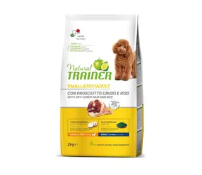 Natural Trainer Small&Toy Adult prosciutto and rice 2kg / Pełnoporcjowa karma dla dorosłych psów małych i miniaturowych ras