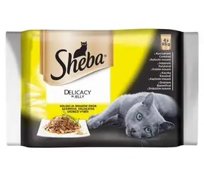 Sheba DELICACY w Galaretce Wybór Drobiu 4opaki 340g / Saszetki dla kotów