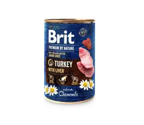 Brit Premium by Nature Indyk z Wątróbką 400g / Puszka dla psów