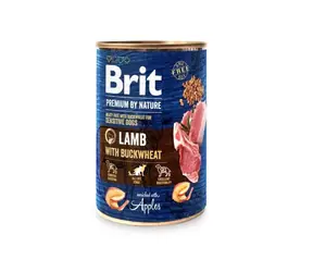 Brit Premium by Nature Jagnięcina z Kaszą Gryczaną 400g / Puszka dla psów