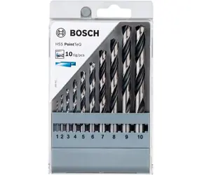 BOSCH HSS PointTeQ 2608577348 / Zestaw wierteł spiralnych / 10 szt.