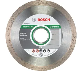 BOSCH 2608602201 / Ceramiczna tarcza tnąca / Średnica 115 x 22,23 mm / Szerokość cięcia 1,6 mm