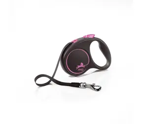 Flexi Black Design S 5m/15kg różowy / Smycz
