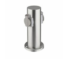 Kolumna ogrodowa Solight srebrna / IP44 / stal nierdzewna / 2 szuflady / cylinder