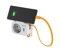 Tessan TS-332-DE biały / Gniazdo sieciowe / 1x AC / 1x USB-A / 1x USB-C