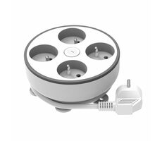 Przedłużacz Solight 4z 2m biały / 4 gniazda / max 2300W