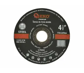 GEKO G78202 / Tarcza tnąca do metalu i stali / 115 x 1,2 x 22,2 mm
