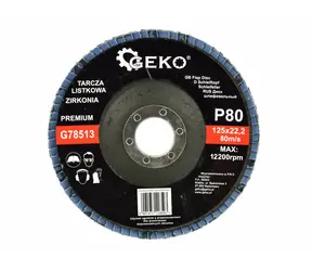 GEKO G78513 / Tarcza lamelkowa / 125 x 22,2 mm / P80