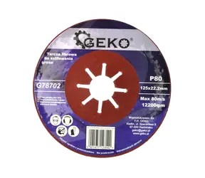 GEKO G78702 / Tarcza fibrowa ścierna do kamionki / 125 x 1,8 x 22,2 mm / P80