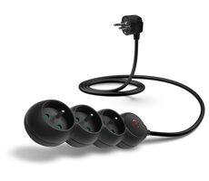 Connect IT CES-1014-BK Przedłużacz 230V czarny / 1,5m / 3 gniazda / przełącznik 
