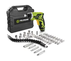 Fieldmann FDS 10155-A / Wkrętarka akumulatorowa / Li ION 3,6 V / 1300 mAh / lampa LED + latarka / walizka + 45 akcesoriów 