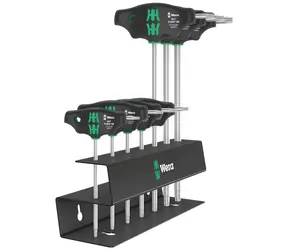 Wera 467/7 TORX HF Set 2 / Zestaw wkrętaków TORX z uchwytem krzyżowym i funkcją przytrzymywania / 7 sztuk