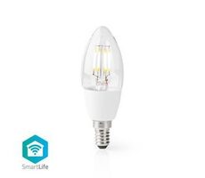 Żarówka LED Nedis SmartLife / Wi-Fi / E14 / 400 lm / 5 W / Ciepła biel / 2700 K / Szkło / Android i iOS / Świeca / 1 szt.