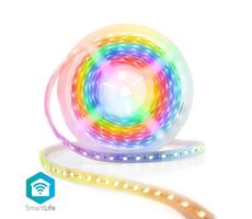 Taśma LED Nedis SmartLife / Wi-Fi / Wielokolorowa / SMD / 5,00 m / IP65 / 2700 K / 960 lm / Android i iOS