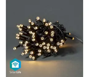 Nedis Christmas Lights SmartLife / String / Wi-Fi / Ciepła biel / 50 diod LED / 5,00 m / Android i iOS