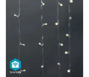 Nedis Christmas Lights SmartLife / Kurtyna / Wi-Fi / Ciepła biel / 200 diod LED / 3,00 m / Android i iOS