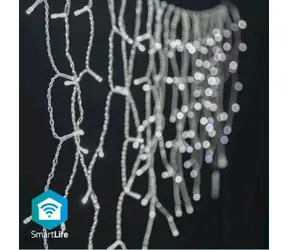 Nedis Christmas Lights SmartLife / Icicle / Wi-Fi / Zimna biel / 240 diod LED / 5,00 m / Android i iOS