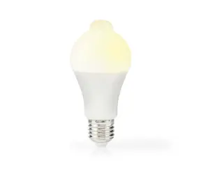 Żarówka LED Nedis E27 / A60 / 4,9 W / 470 lm / 3000 K / biała / w stylu retro / mrożona / z czujnikiem ruchu / 1 szt.