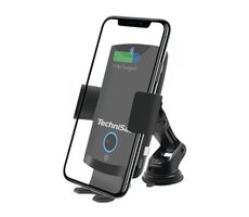 TechniSat Smartcharge 2 Uchwyt samochodowy do ładowania telefonu czarny / 65-100 mm / do siatki / do szkła / Qi / USB-C / 10W