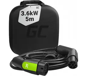 Green Cell GC EV Typ 2 3,6kW 5,0m czarny / kabel ładujący do samochodu elektrycznego / gniazdo Typ 2