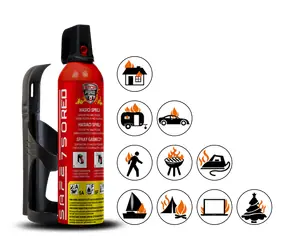SAFE 750 CZERWONY + uchwyt SAFE 75C - ZESTAW Gaśnica w sprayu 