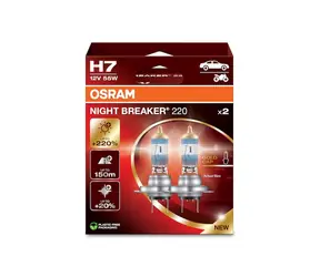 OSRAM H7 NIGHT BREAKER 220 +220% 12V 55W - 2 szt. / Żarówka samochodowa / PX26d