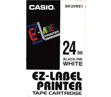 Oryginalna taśma do drukarek etykiet Casio Casio XR-24WE1 / czarny nadruk / białe tło / nielaminowana / 8m / 24mm