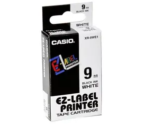 Oryginalna taśma do drukarek etykiet Casio Casio XR-9WE1 / czarny nadruk / białe tło / nielaminowana / 8m / 9mm