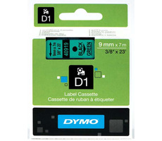 Taśma Dymo D1 9mm x 7m czarna na zielonym
