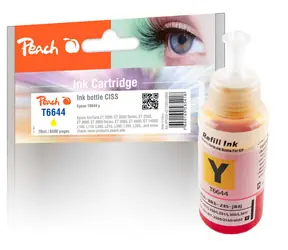 Tusz alternatywny Peach T6644 żółty / do Epson L1455 i L605 i L655 i EcoTank ET-4550 i L1455 / 70 ml 