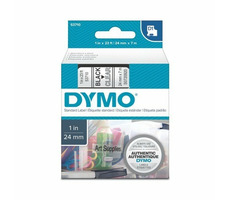 Oryginalna taśma do drukarki etykiet Dymo D1 24mm x 7m / nadruk czarny na przezroczystym tle
